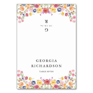 Wildblume Meadow Garden Wedding Boho Platzkarte Tischnummer