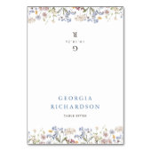 Wildblume Meadow Garden Wedding Boho Platzkarte Tischnummer (Vorderseite)