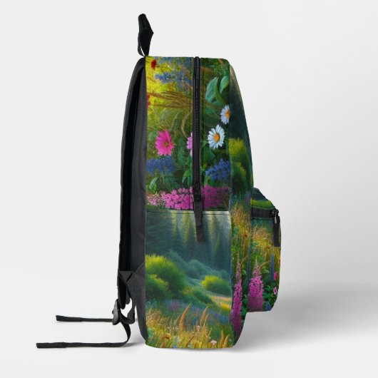 Wildblume Meadow Green Bedruckter Rucksack (Links)
