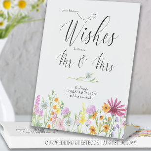 Wildblume Meadow Guestbook Wedding Pedestal Sign Sockelschild