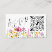 Wildblume Meadow Online UAWG QR Code Hochzeit Begleitkarte (Vorderseite)