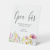 Wildblume Meadow Open Bar Wedding Sockelschild (Vorderseite)