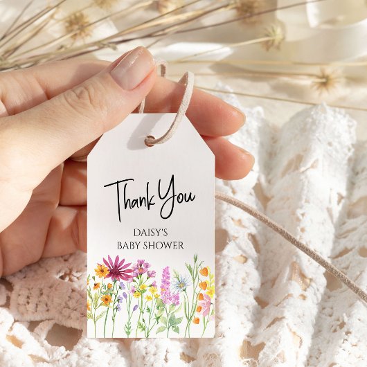 Wildblume Meadow Personalisiert Vielen Dank Geschenkanhänger