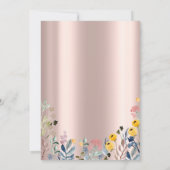 Wildblume Meadow Rose Gold Einladung (Rückseite)