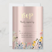 Wildblume Meadow Rose Gold Einladung (Vorderseite)