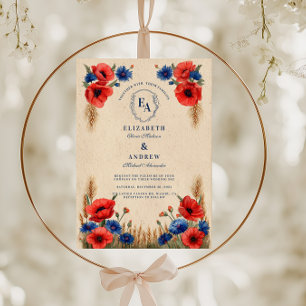 Wildblume Meadow Rustic Wedding Einladung