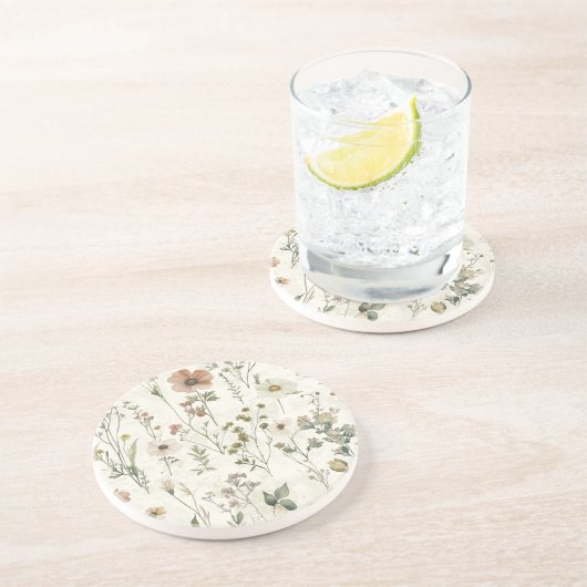 Wildblume Meadow Sandstone Getränkeuntersetzer (Seite)