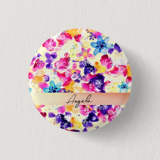 Wildblume Meadow Shabby Blume Button (Vorderseite)