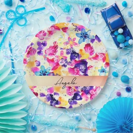 Wildblume Meadow Shabby Blume Pappteller (Party)