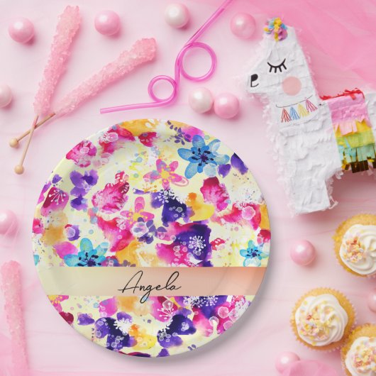 Wildblume Meadow Shabby Blume Pappteller (Party)