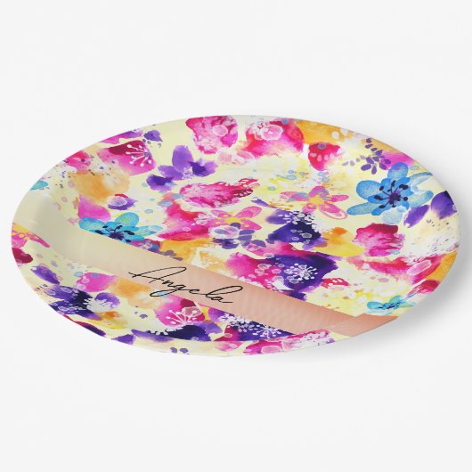 Wildblume Meadow Shabby Blume Pappteller (Schrägansicht)