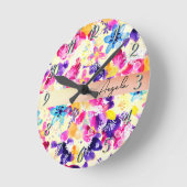 Wildblume Meadow Shabby Blume Runde Wanduhr (Winkel)