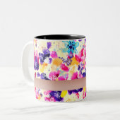 Wildblume Meadow Shabby Blume Zweifarbige Tasse (Vorderseite Links)