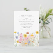 Wildblume Meadow Spring Summer Wedding Einladung (Stehend Vorderseite)