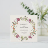 Wildblume Meadow Square Wedding Einladung - Ecru (Stehend Vorderseite)