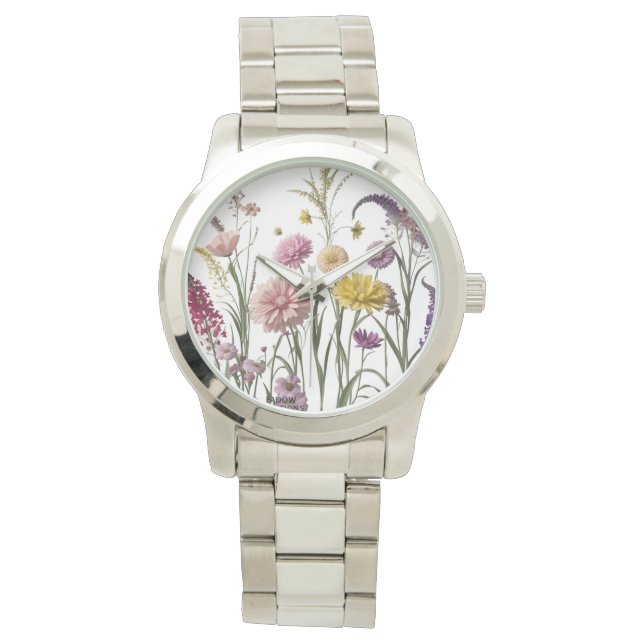 Wildblume Meadow - Stilvolle Floral Women's eWatch Armbanduhr (Vorderseite)
