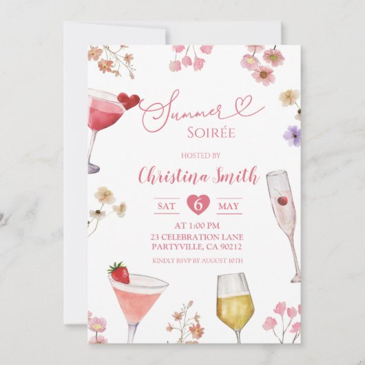 Wildblume Meadow Summer Soirée Einladung (Vorderseite)