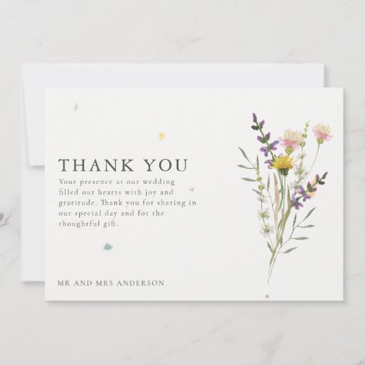 Wildblume Meadow Two Foto Wedding Danke (Vorderseite)