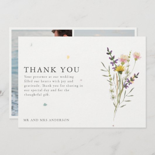 Wildblume Meadow Two Foto Wedding Danke (Vorne/Hinten)