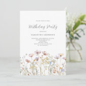 Wildblume Meadow Watercolor Einladung (Stehend Vorderseite)