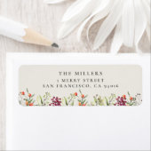 Wildblume Meadow Wedding Address Labels - Ecru (Insitu)