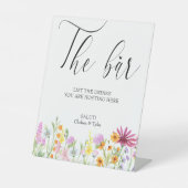 Wildblume Meadow Wedding Bar Sockelschild (Vorderseite)