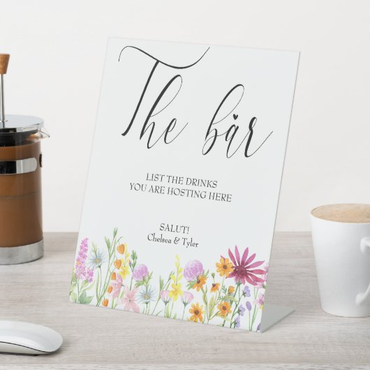 Wildblume Meadow Wedding Bar Sockelschild (In SItu)