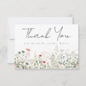 Wildblume Meadow Wedding Dankeskarte (Vorderseite)