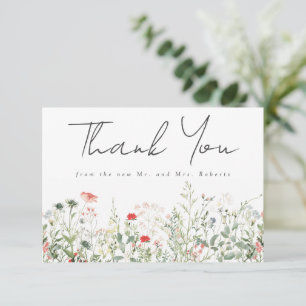 Wildblume Meadow Wedding Dankeskarte