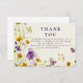 Wildblume Meadow Wedding Dankeskarte (Vorne/Hinten)