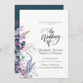 Wildblume Meadow Wedding Einladung (Vorne/Hinten)