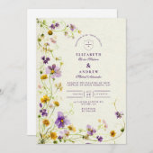 Wildblume Meadow Wedding Einladung (Vorne/Hinten)