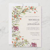 Wildblume Meadow Wedding Einladung - Ecru (Vorderseite)