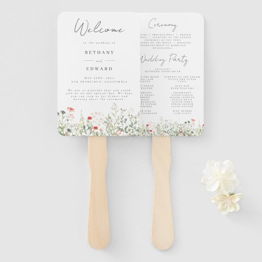 Wildblume Meadow Wedding Fächer (Vorne und Hinten)