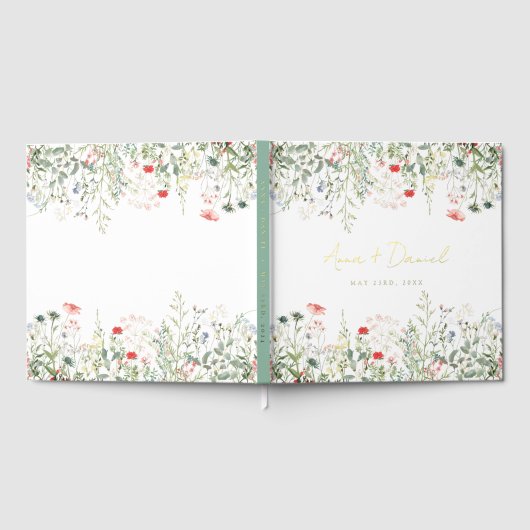 Wildblume Meadow Wedding Gästebuch (Voll)