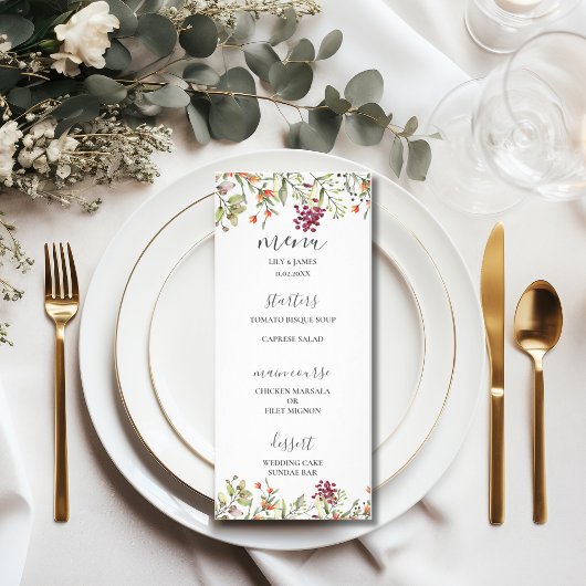 Wildblume Meadow Wedding Menü