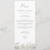 Wildblume Meadow Wedding Menü Menükarte (Vorderseite)