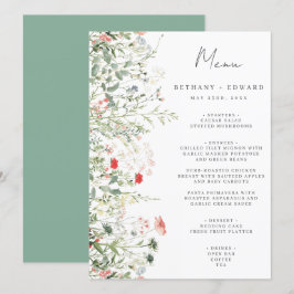 Wildblume Meadow Wedding Menü Menükarte