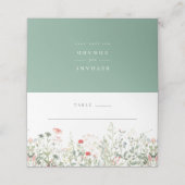 Wildblume Meadow Wedding Platzkarte (Außenseite Aufgefaltet)