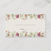 Wildblume Meadow Wedding Platzkarte - Ecru (Vorderseite)