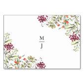Wildblume Meadow Wedding Platzkarte Tischnummer (Vorderseite)