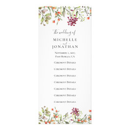 Wildblume Meadow Wedding Programm