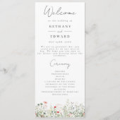 Wildblume Meadow Wedding Programm (Vorderseite)