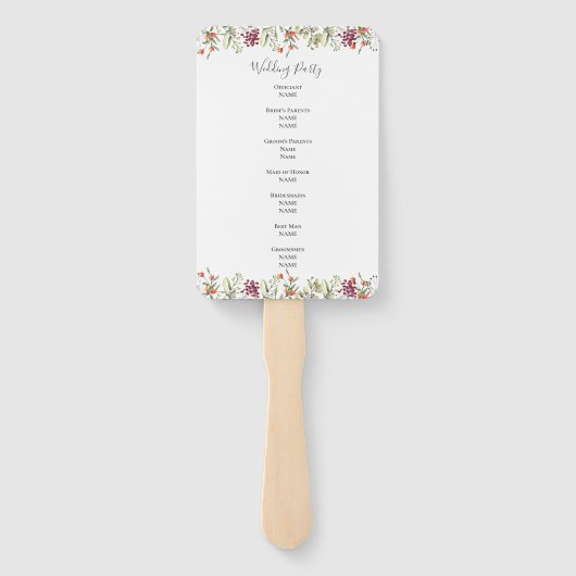 Wildblume Meadow Wedding Programm Fächer (Rückseite)