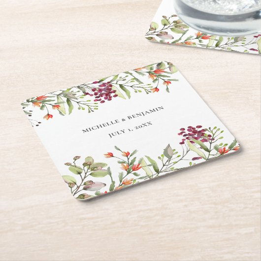 Wildblume Meadow Wedding Rechteckiger Pappuntersetzer (angewinkelt)