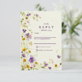 Wildblume Meadow Wedding RSVP Karte (Stehend Vorderseite)