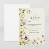 Wildblume Meadow Wedding RSVP Karte (Vorne/Hinten)