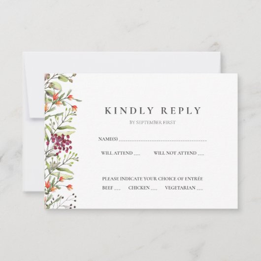 Wildblume Meadow Wedding RSVP-Karte Einladung (Vorderseite)
