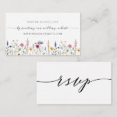 Wildblume Meadow Wedding RSVP Online Begleitkarte (Vorne/Hinten)