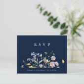 Wildblume Meadow Wedding RSVP Postkarte (Stehend Vorderseite)